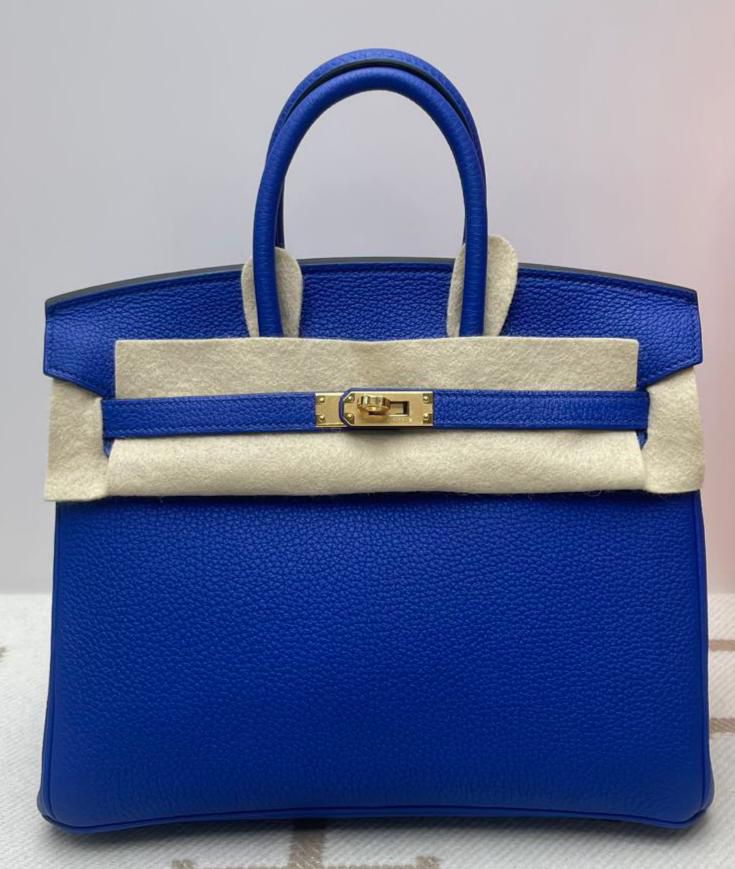 Hermes Birkin 25 Bleu Royal Togo Gold hardware