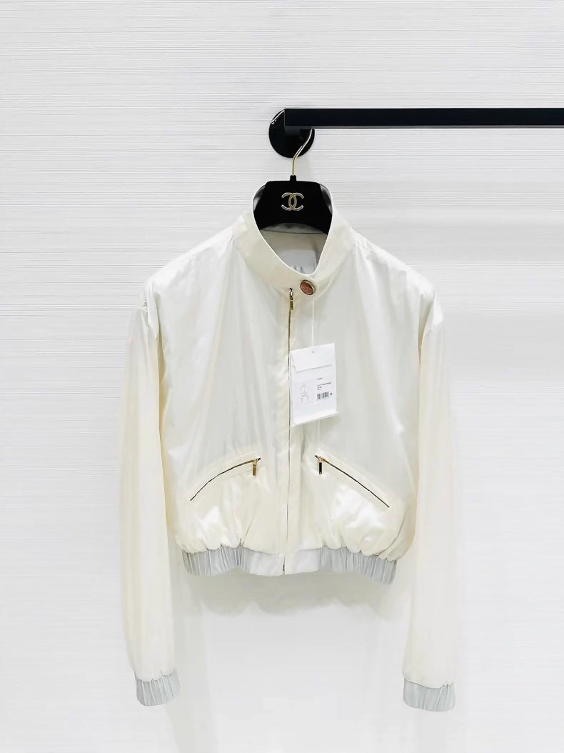 Chanel 23C ecru zip-up jacket