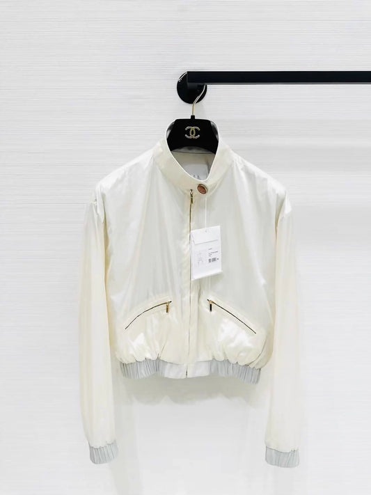Chanel 23C ecru zip-up jacket