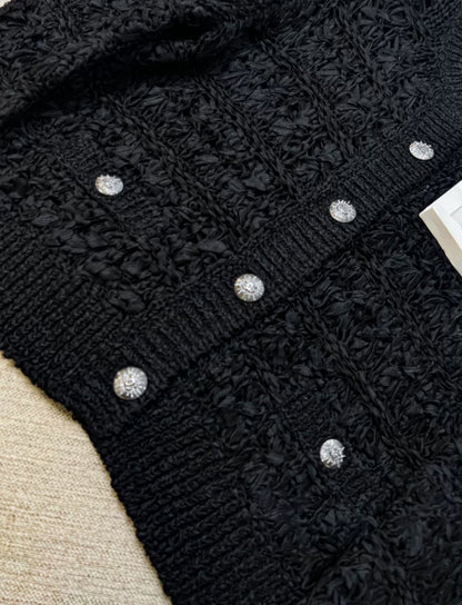 Chanel 24S Black Knitted Cardigan