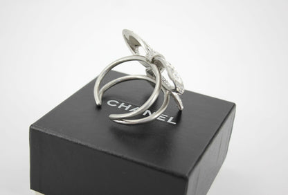 Chanel Vintage 08P Rhinestone Spring Silver Bow Brooch