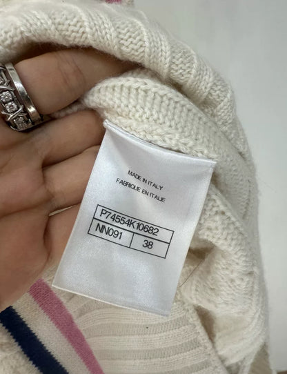 Chanel 23P ecru & pink knit dress
