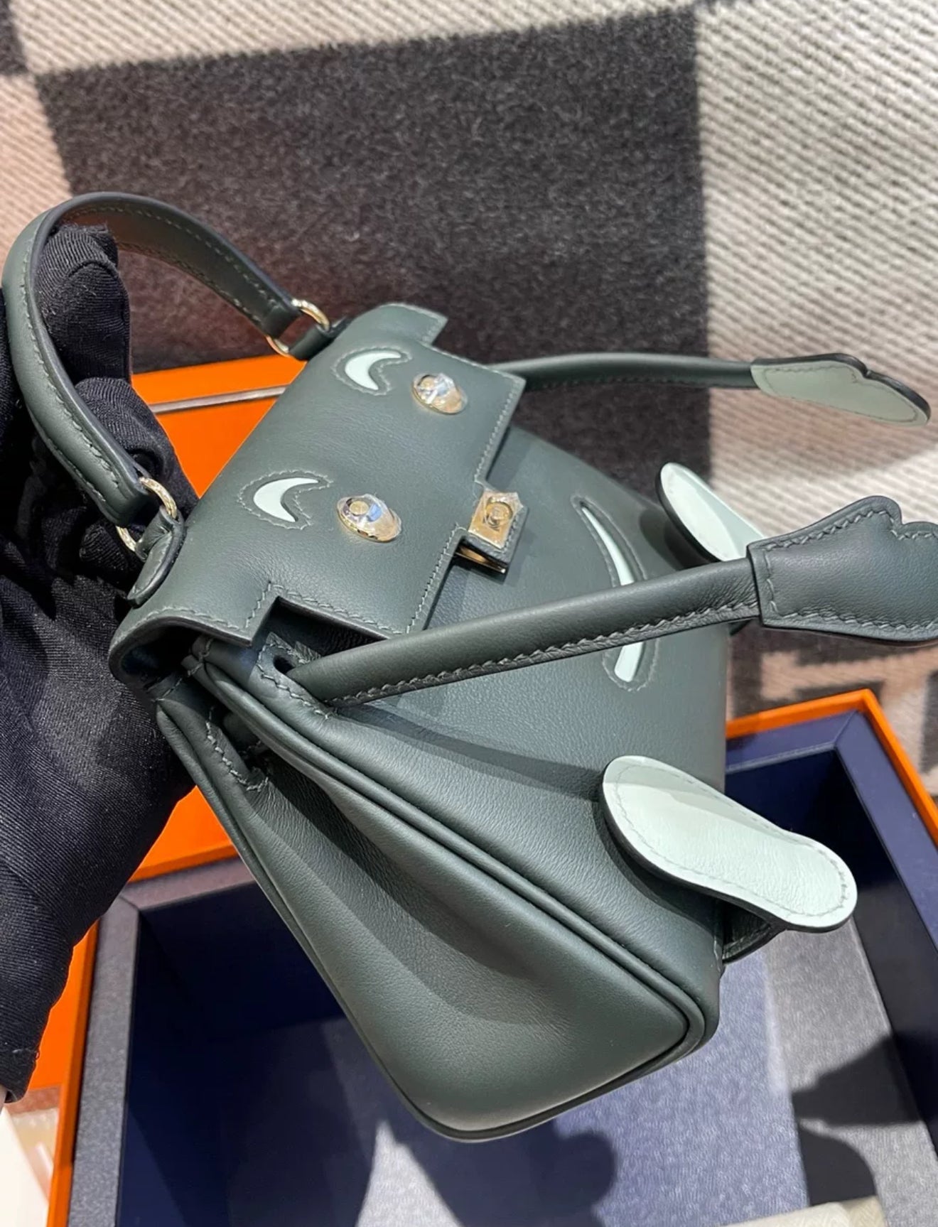 Hermès Kelly Doll Vert Foncé Swift Leather Palladium - Wararni