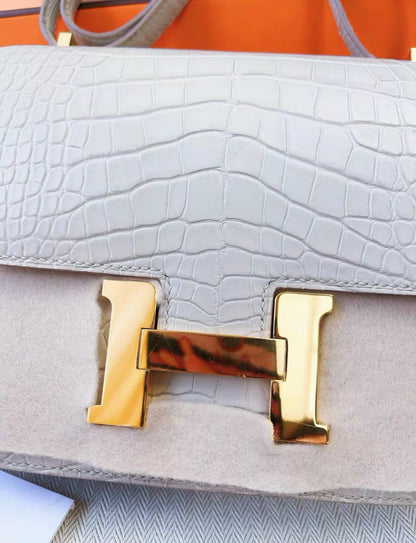 Hermès Constance Mini Beton Matte Alligator Gold Hardware