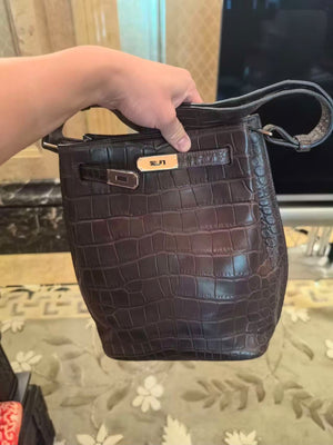 Hermès so Kelly 22 Ebene matte alligator leather palladium hardware