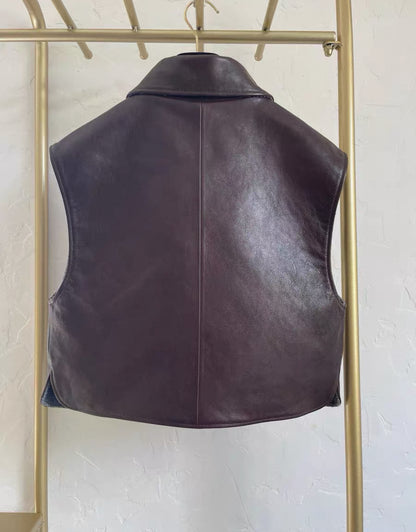 Chanel 24A brown leather vest