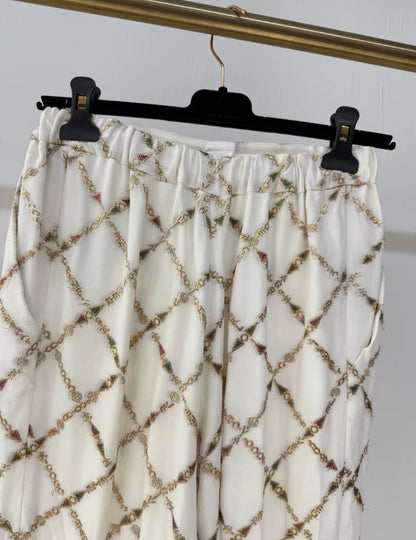 Chanel 22B silk wide-leg pants