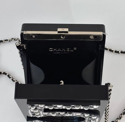 CHANEL Black Resin No. 5 Perfume Bottle Box Bag Minaudières