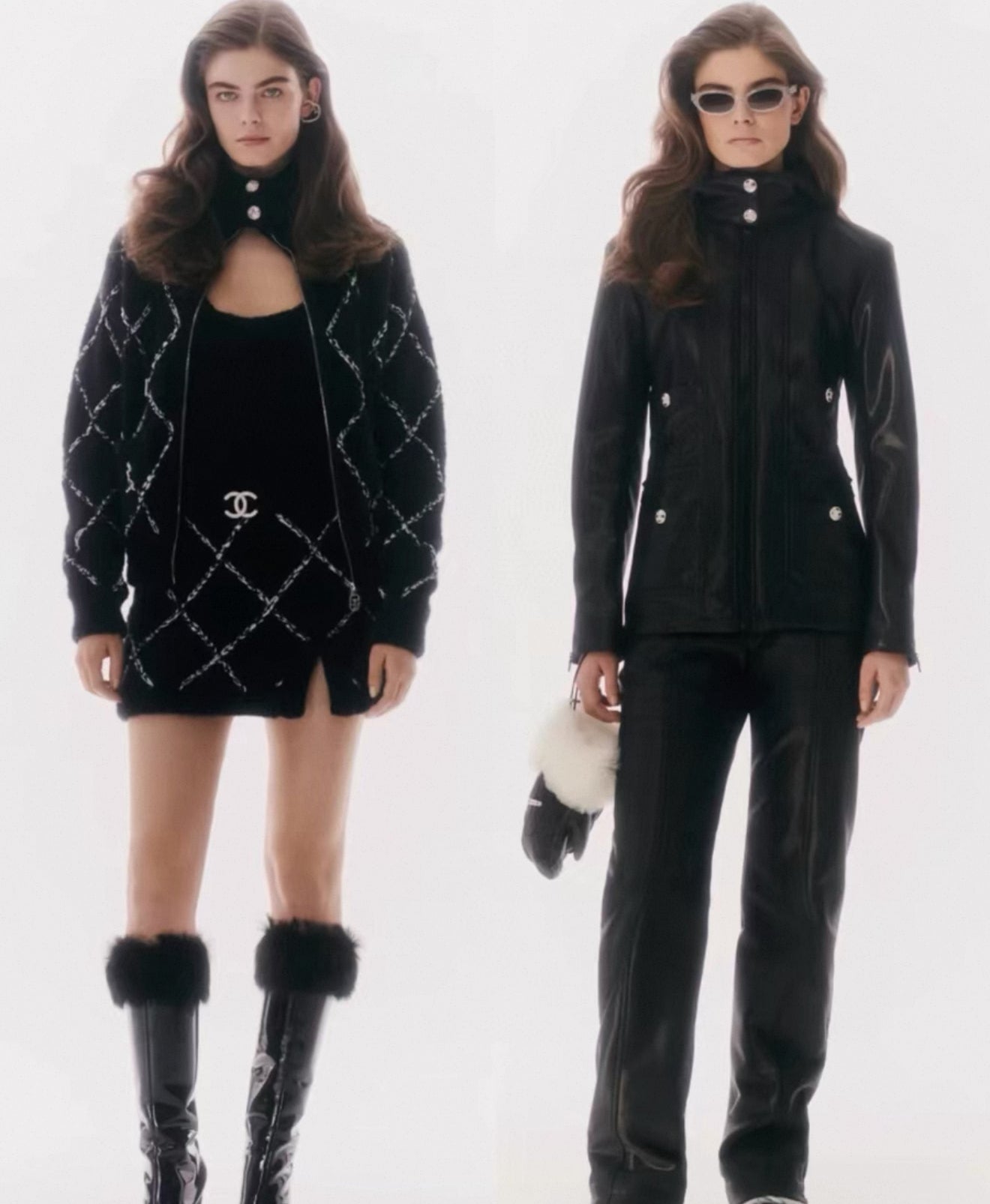 Chanel 23N Coco Neige Black Slim Fit Ski Suit Jacket size FR38
