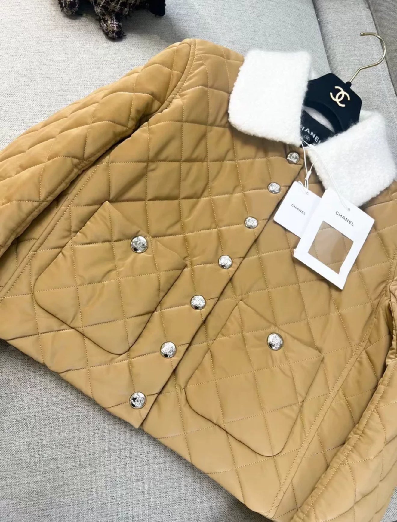 Chanel 24N Coated Canvas, Wool & Alpaca Beige jacket