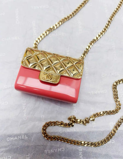 Chanel 23C orange pink gold micro bag