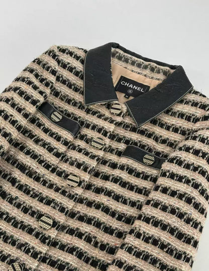 Chanel 19A Egypt Collection Black and Gold tweed Jacket F36