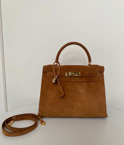 Hermes kelly 28 gold Doblis leather with gold hardware