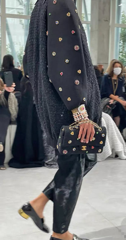 Chanel 22A Black Jewelry Coat
