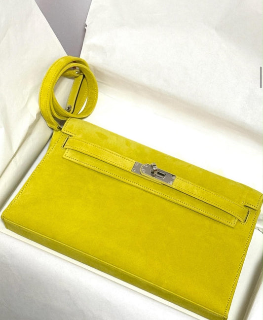 Hermes Kelly Elan Jaune de Naples Doblis Palladium Hardware