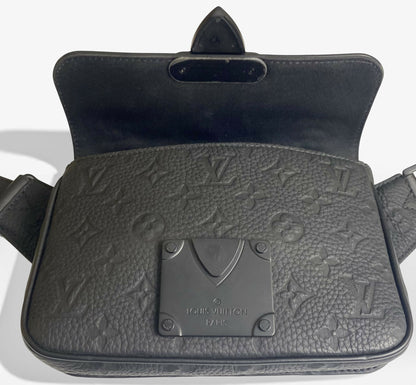 Louis Vuitton Matte Black Taurillon Monogram S Lock Sling Crossbody Waist Bag