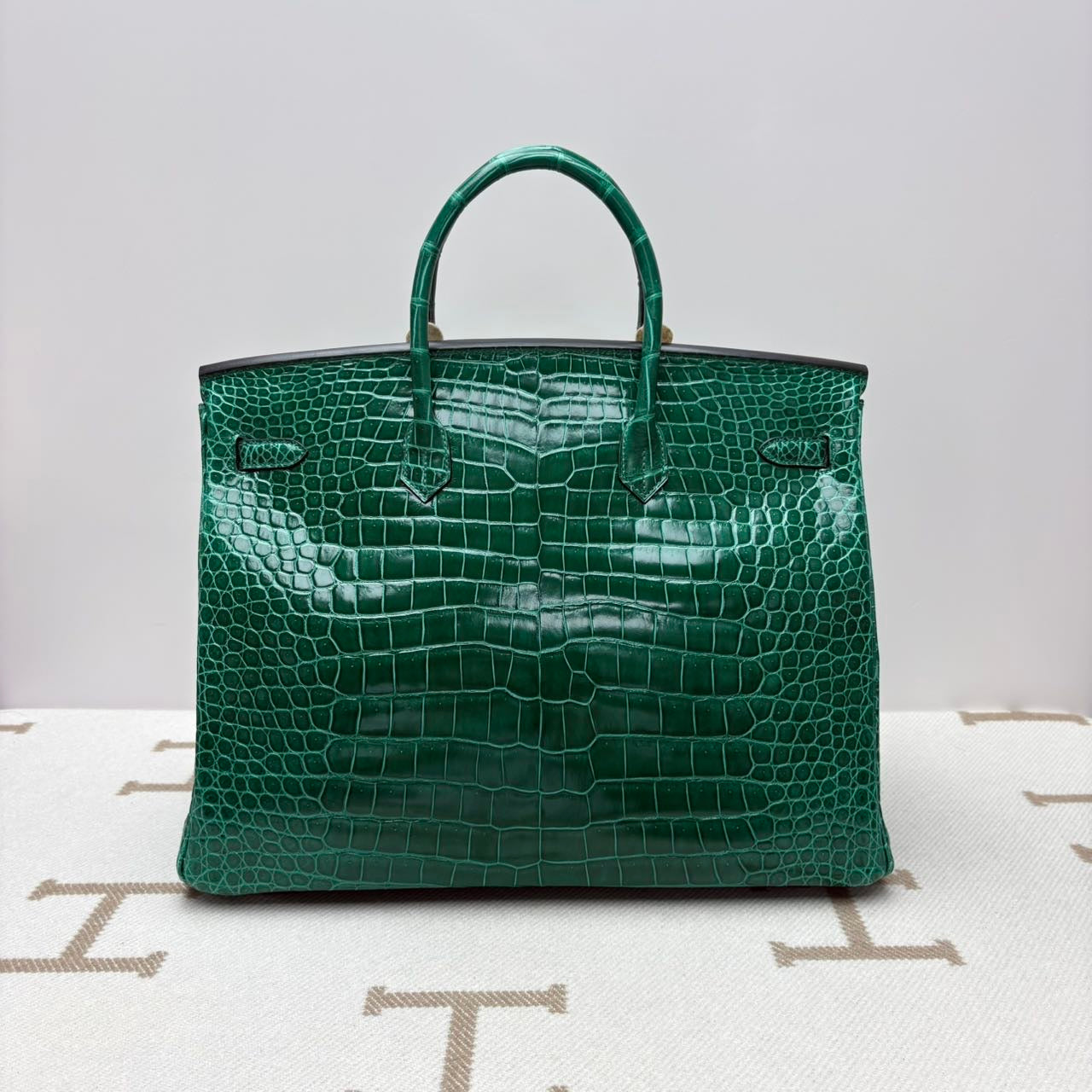 Hermes Birkin 40 vert emerald shiny porosus palladium hardware
