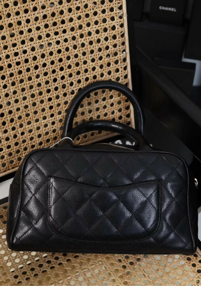 Chanel Black Caviar Bowling Handbag