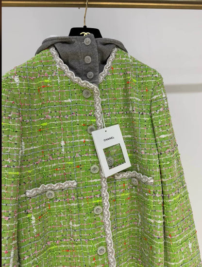 Chanel 25C Green Tweed Jacket