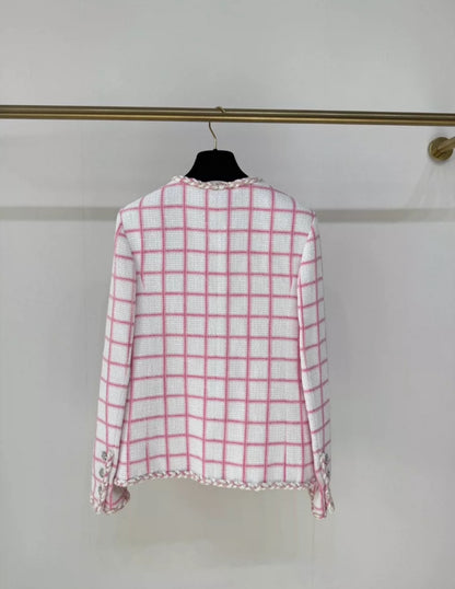Chanel 23C pink and white jacket