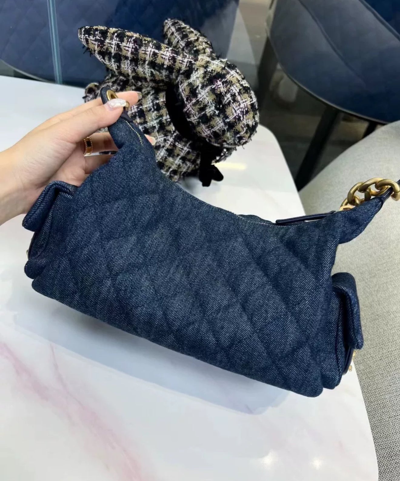 Chanel 25C Dark Blue Denim Hobo bag – Wararni.com