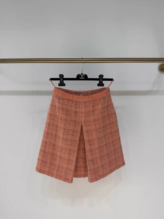 Chanel 24A orange tweed skirt
