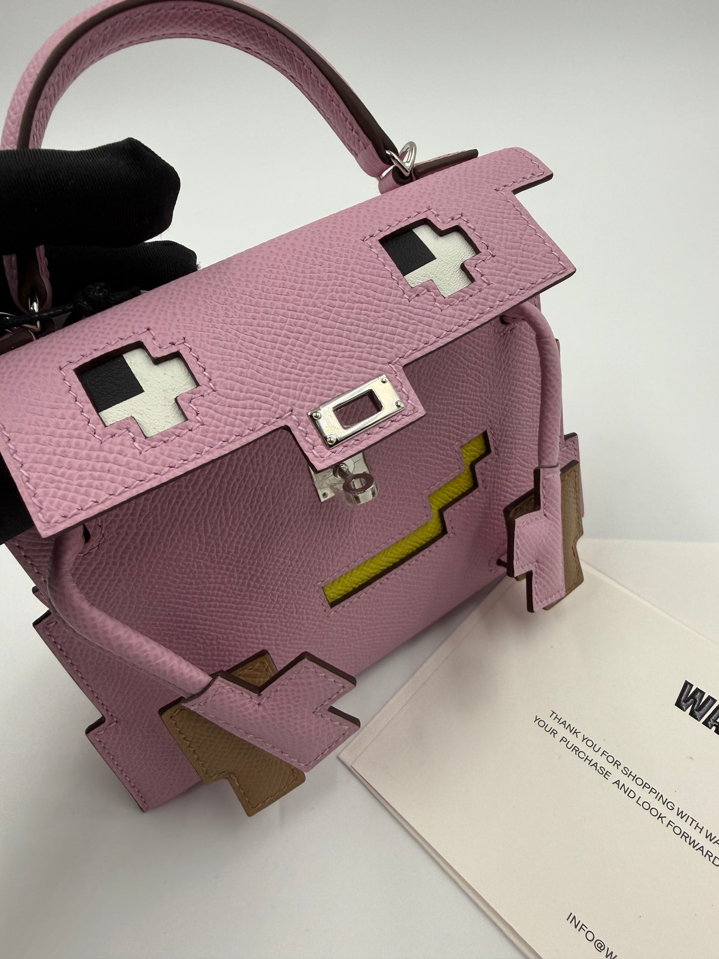 Hermès Kelly Doll "Picto" Quelle Idole Mauve Sylvestre, Lime, Nata & Chai Epsom Palladium Hardware