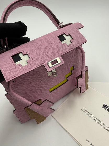 Hermès Kelly Doll "Picto" Quelle Idole Mauve Sylvestre, Lime, Nata & Chai Epsom Palladium Hardware