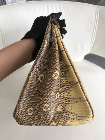 Hermès Birkin 25 Ombre Varanus Salvator Lizard Palladium Hardware