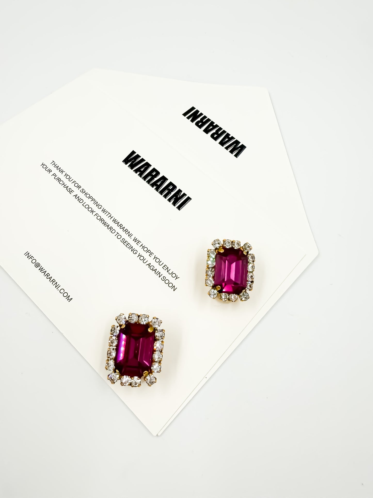 Chanel 1995 “Barbie Collection” Crystal Earrings Pink/Dark Red/Blue