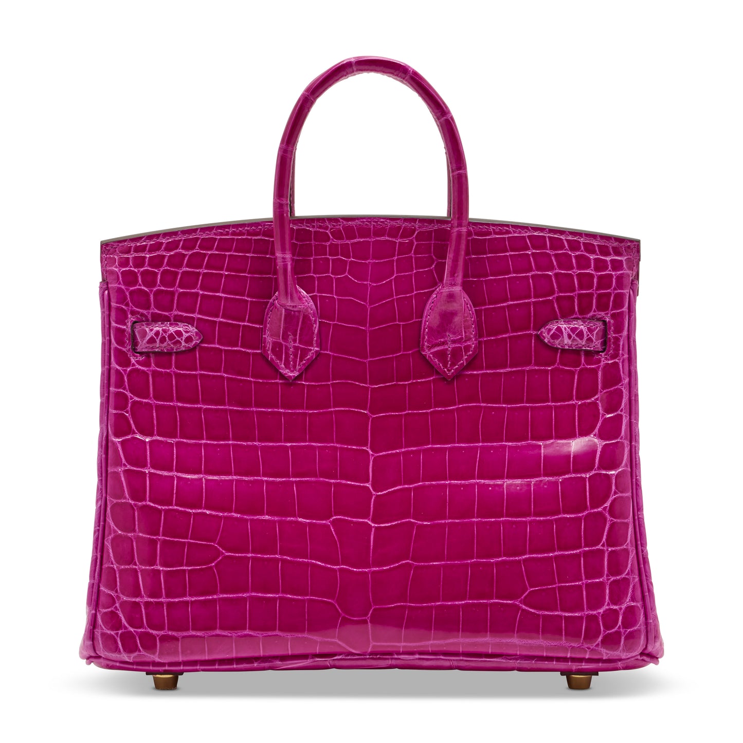 Hermes Birkin 25 Rose Scheherazade Shiny Crocodile Leather with Gold Hardware