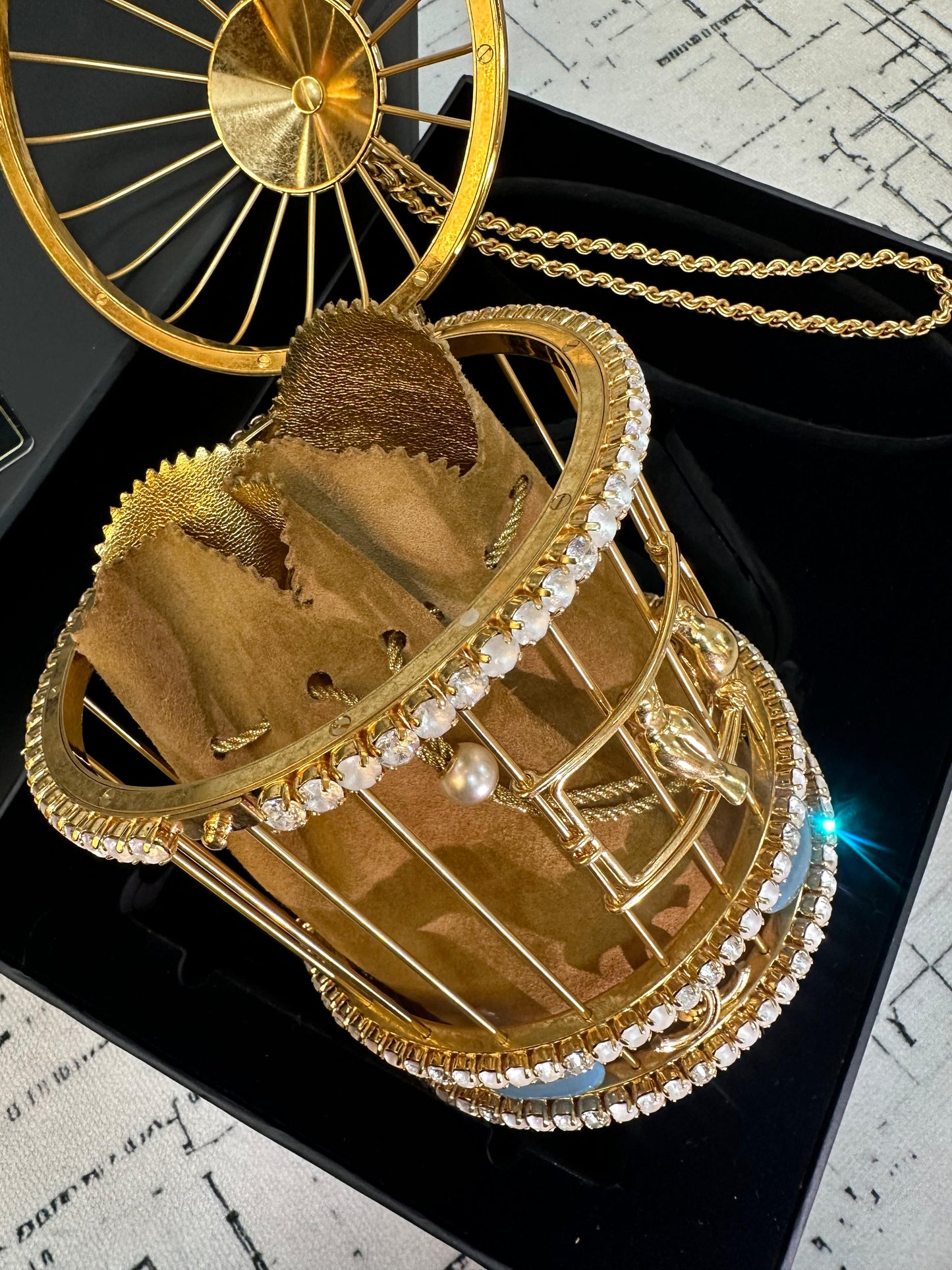 Chanel 20A Minaudière Love Bird Cage Aged Gold Hardware