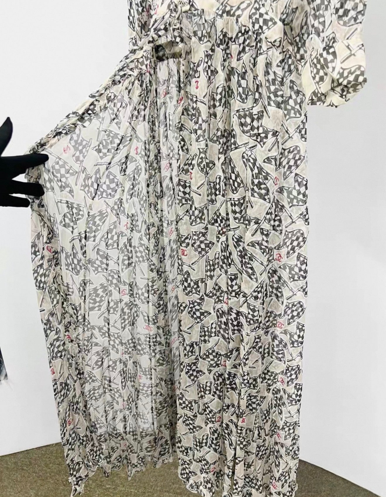 Chanel 23C silk print maxi dress