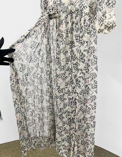 Chanel 23C silk print maxi dress
