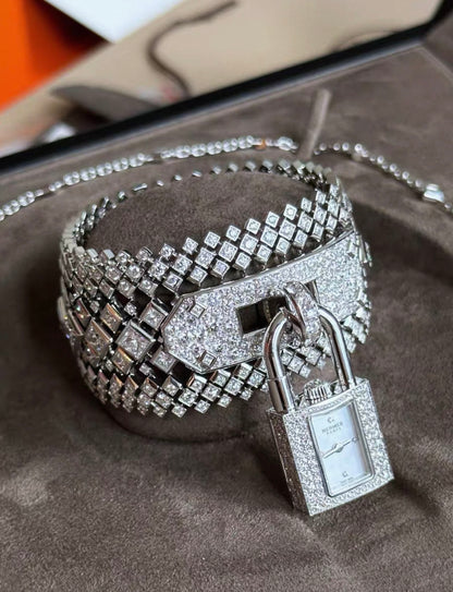Hermès High Jewellery Kelly Joaillidre 
Bracelet/Watch/Necklace White gold Full Diamonds Himalaya Necklace