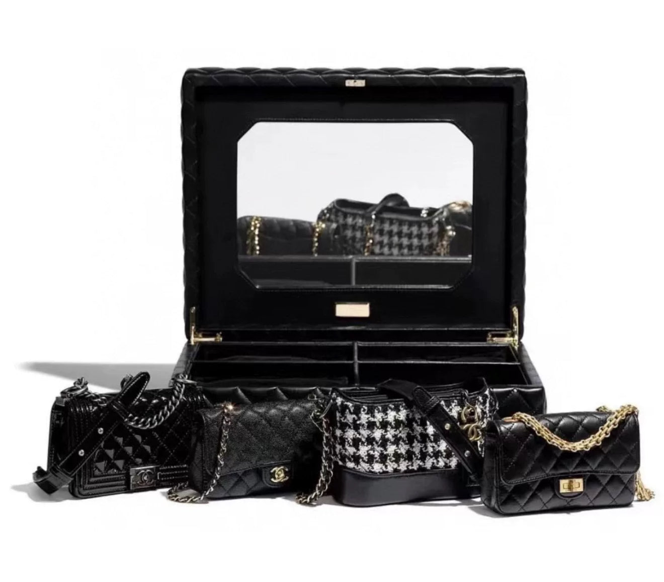 Chanel 2020 limited edition Set Of 4 Black Mini Bags with Quilted
