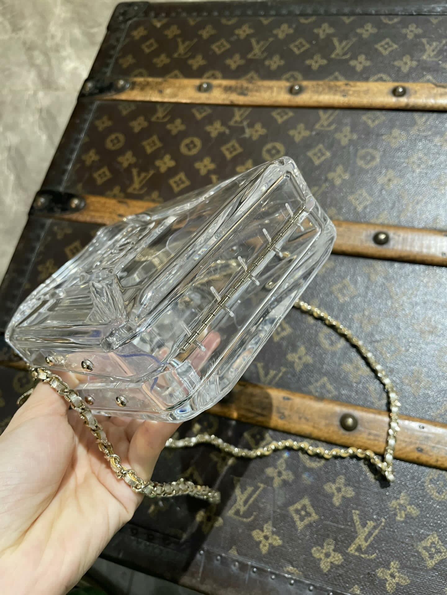 Chanel Dubai Tank Transparent Minaudiere Clutch Bag