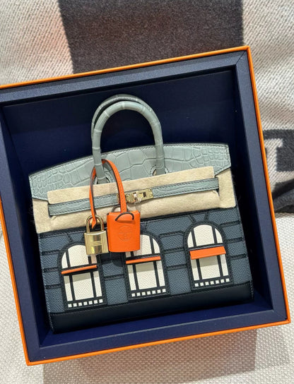 Hermes Birkin 20 Faubourg Rainy Days Gris Misty –
