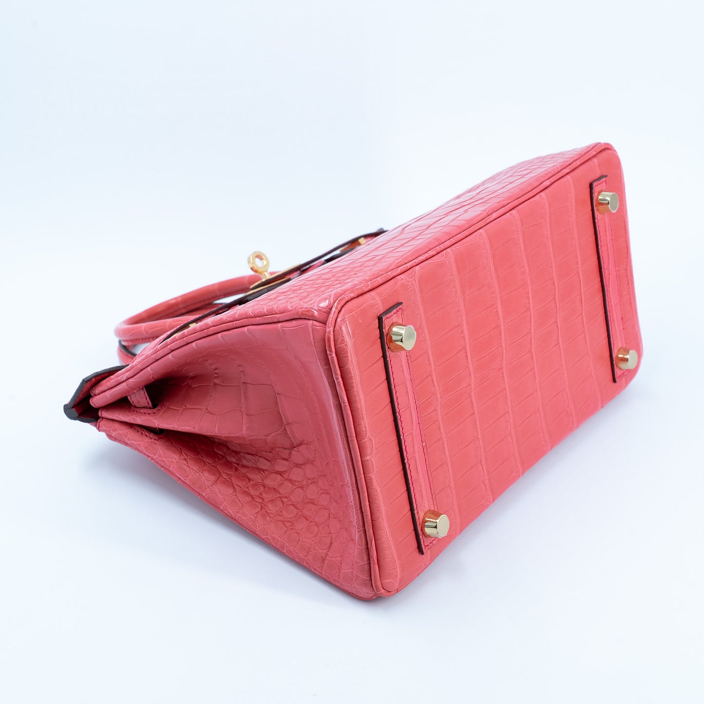 HERMÈS Birkin 25 Bougainvillea Matte Alligator Gold hardware