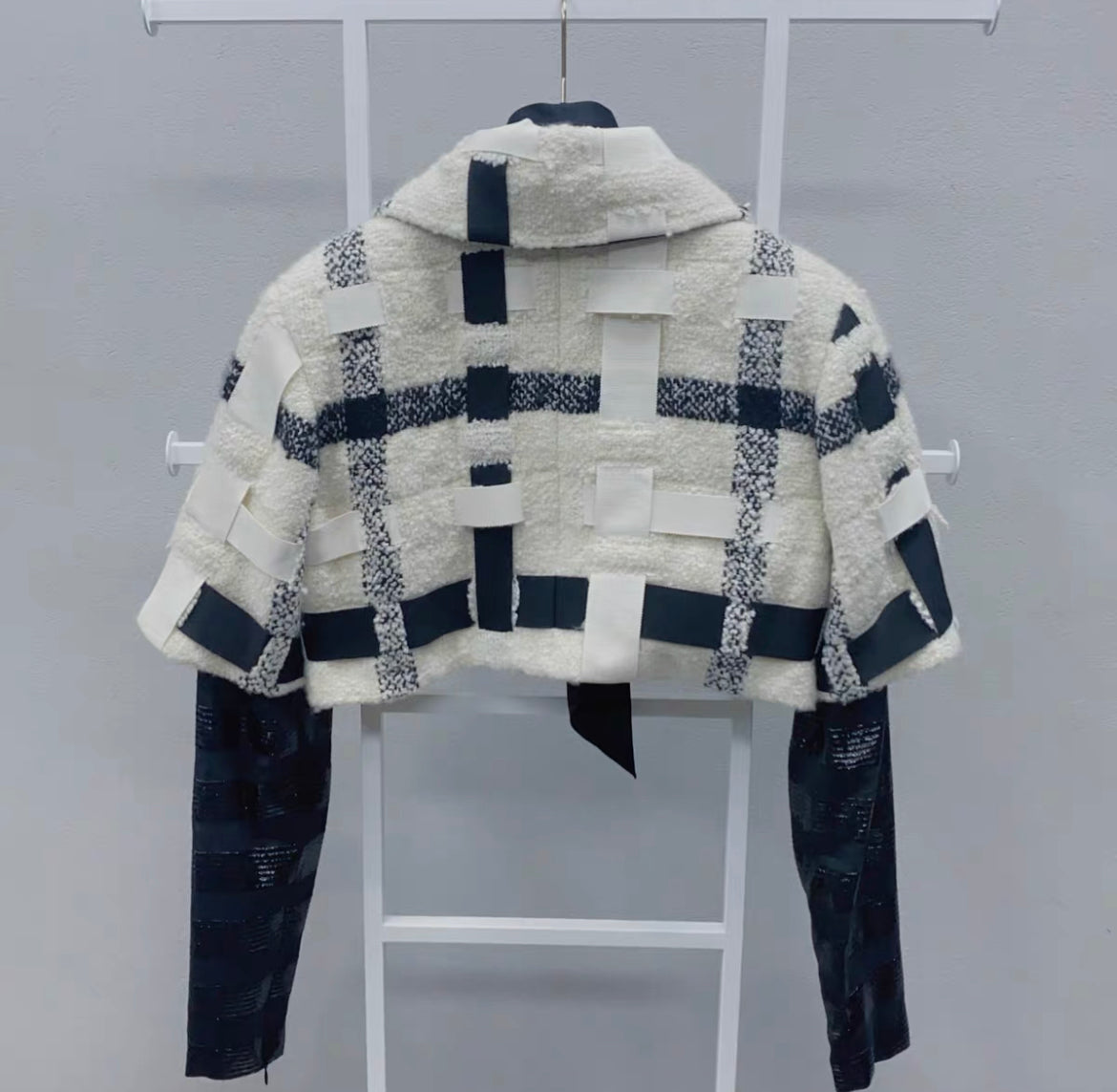 Chanel 2016 Fall Winter runway Ecru/Black Embroidered ROC Woven