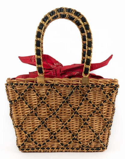 Rare Chanel basket wicker bag Spring-Summer 1994