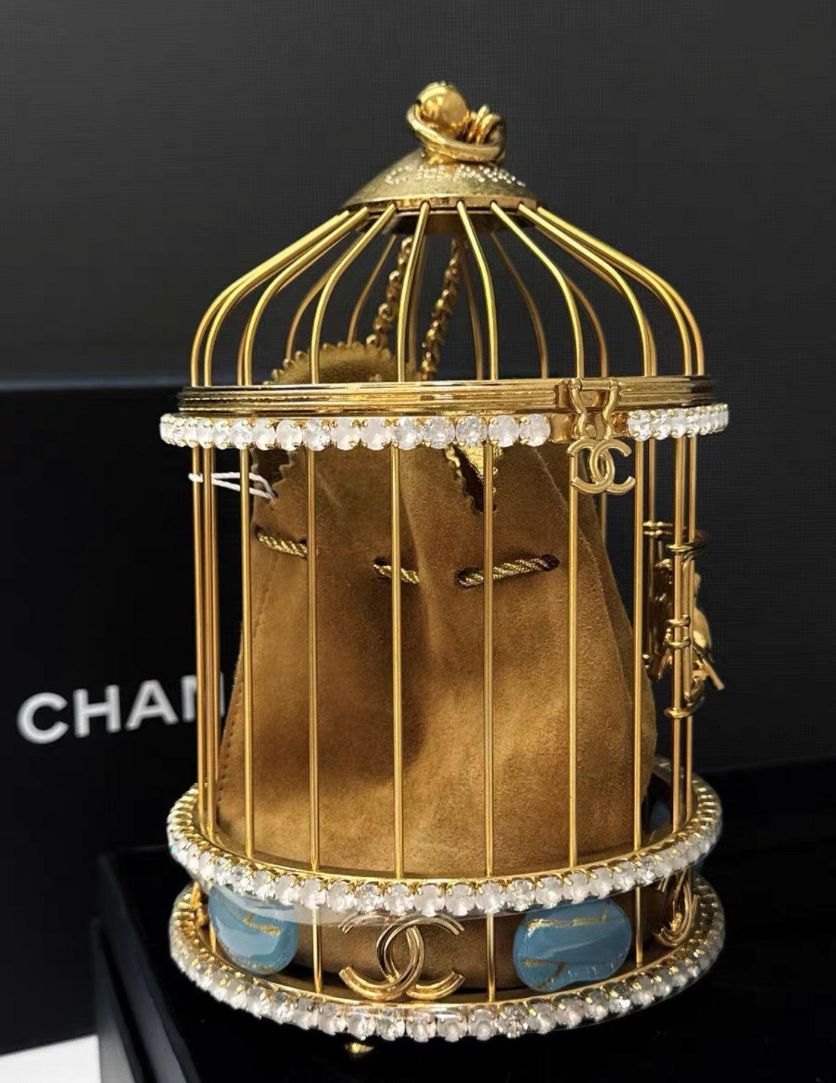 Chanel 20A Minaudière Love Bird Cage Aged Gold Hardware