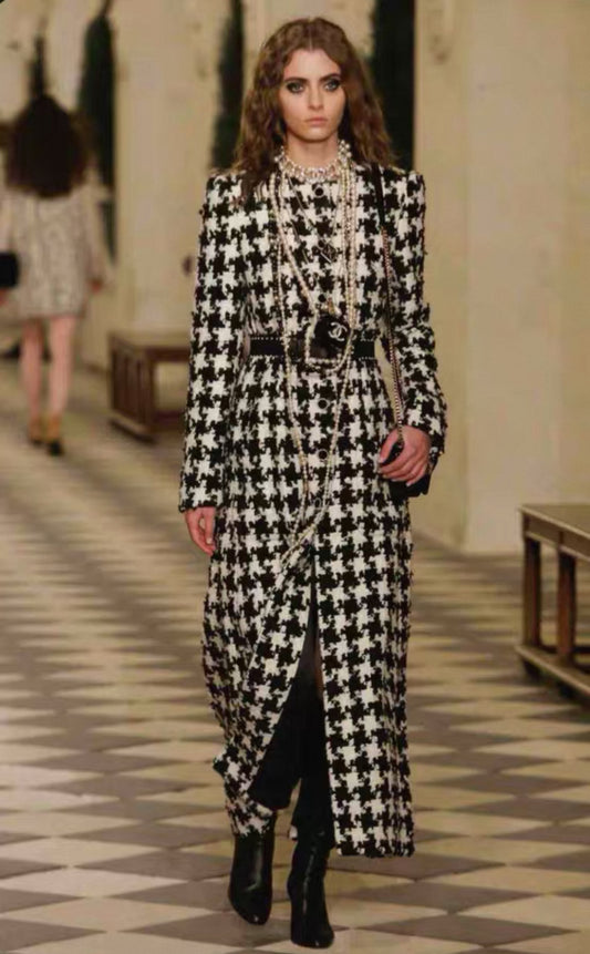 Rare Chanel 2021 Black & White Long Coat/Dress 40