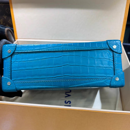 Louis Vuitton Blue Crocodile Soft Trunk Mini bag