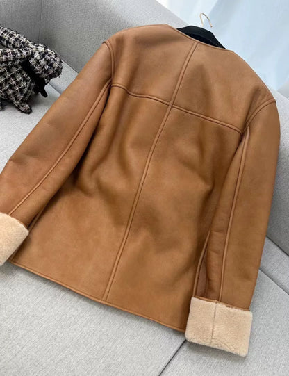 Chanel 24K Brown Shearling Coat