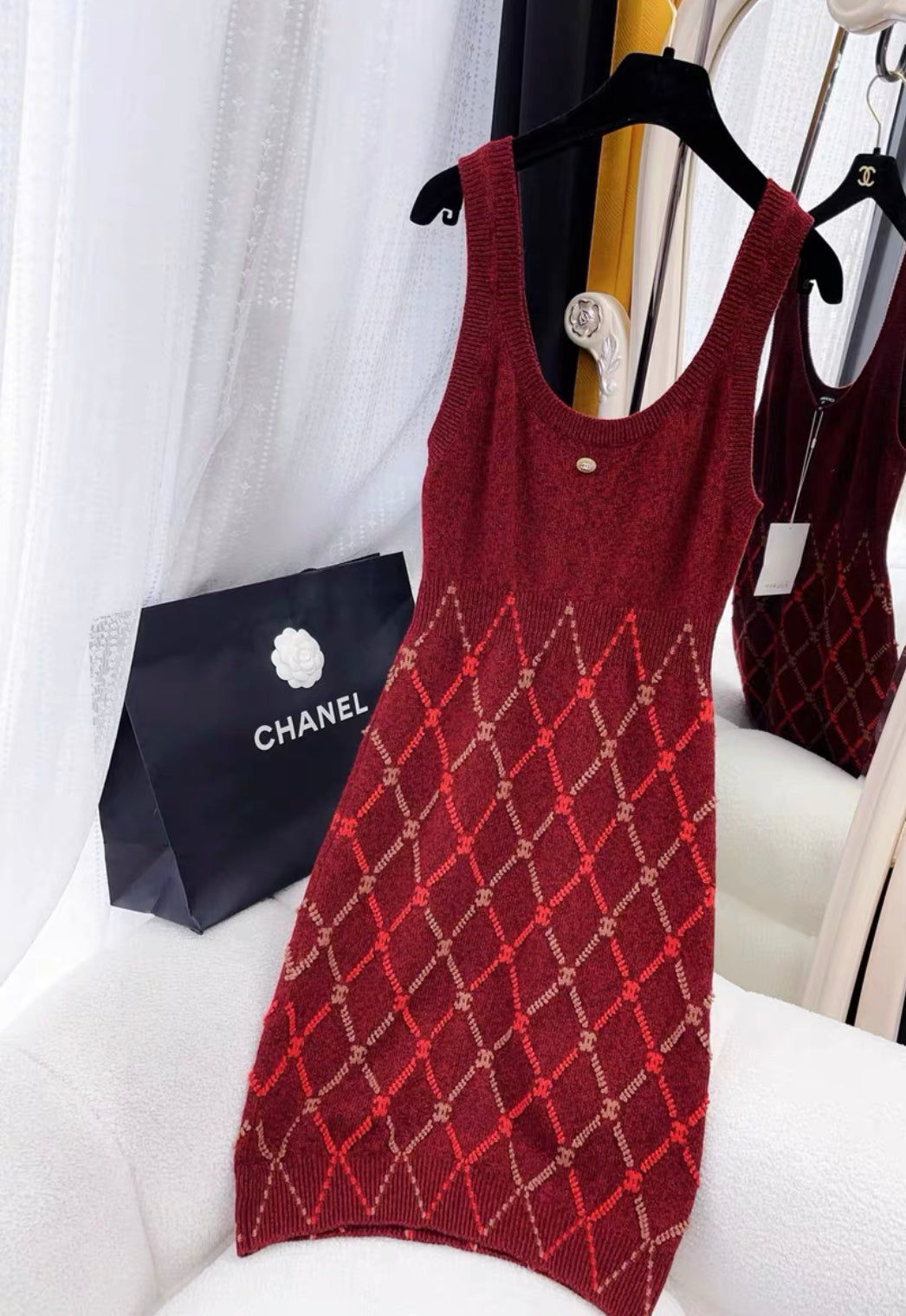 Chanel 24A burgundy dress size 38