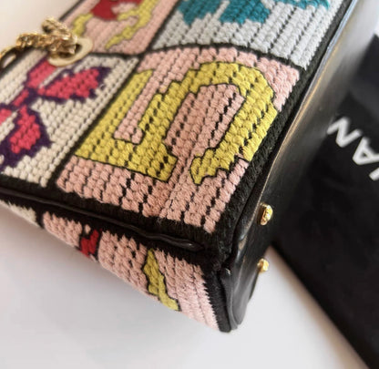 Chanel Vintage Cross stitch shoulder bag