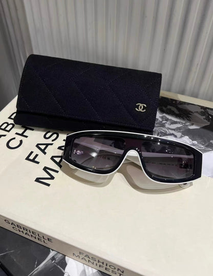 Chanel 24A black and white sunglasses with box, brand new,