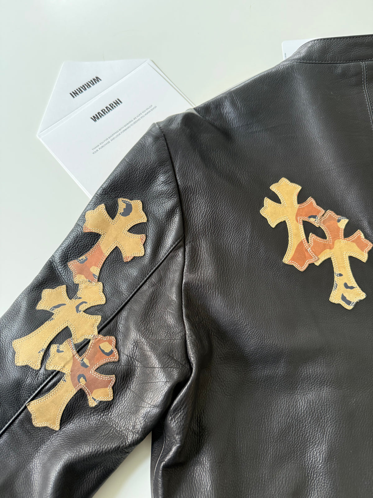 Chrome Hearts Sex Records Leather Racing Jacket