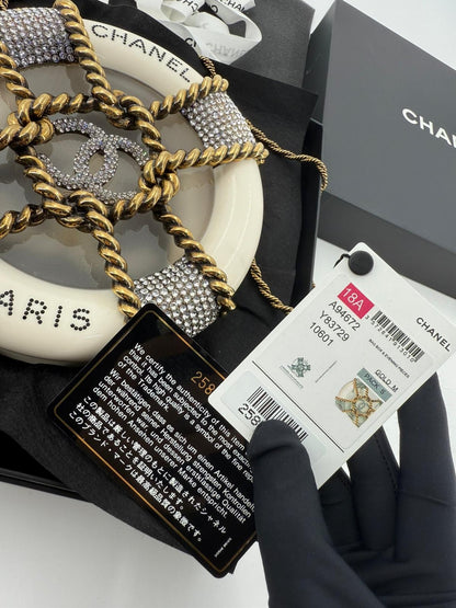 Chanel White Strass and Resin Nautical Wheel Minaudière Bronze Hardware, 2018 Métiers D'art